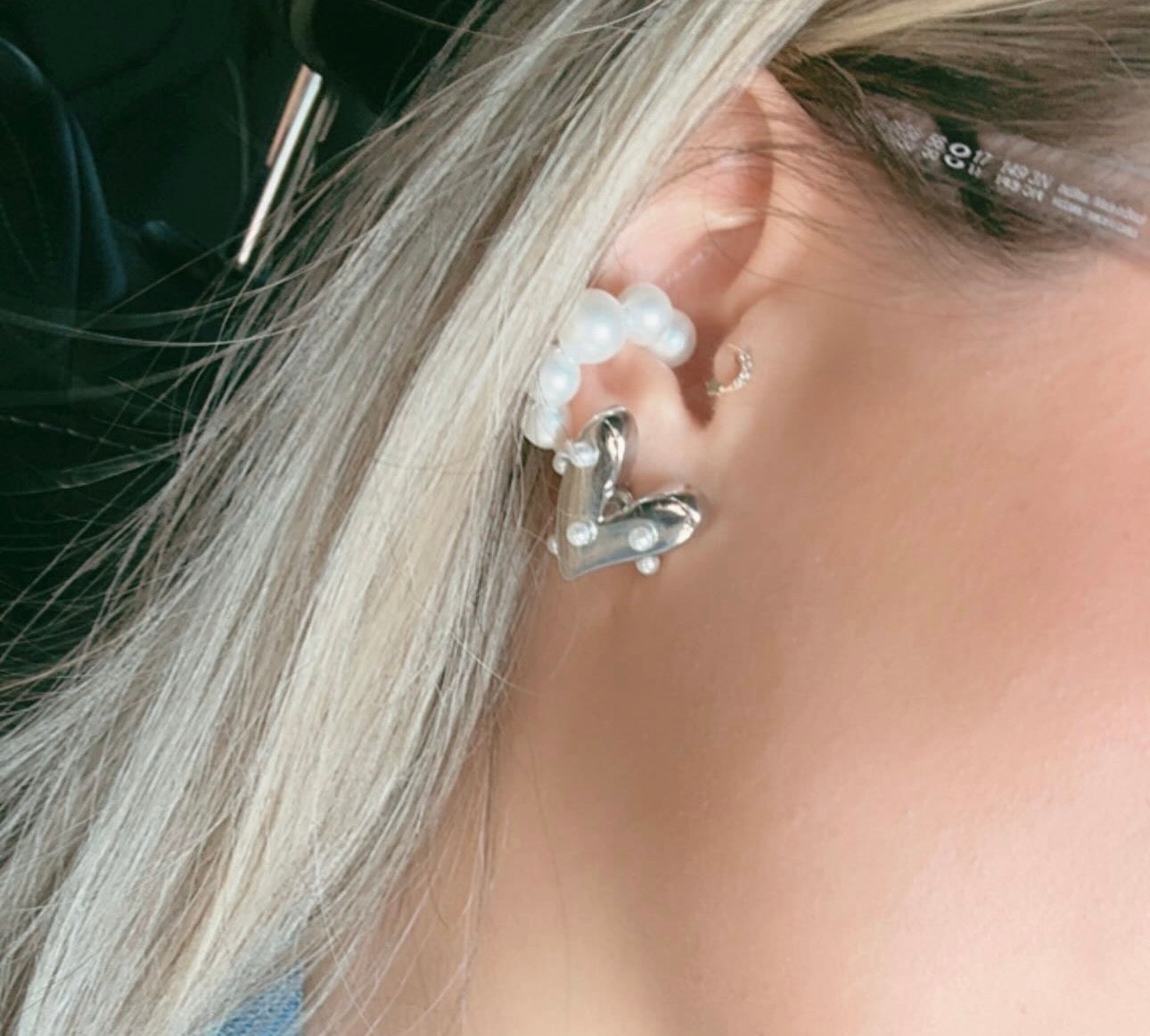 Heart Pearl Studs