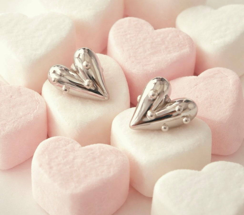 Heart Pearl Studs