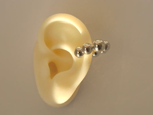 Silver bubble ear cuff