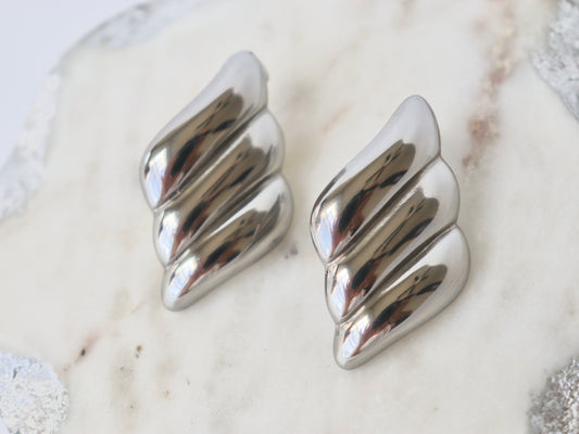 Croissant silver studs