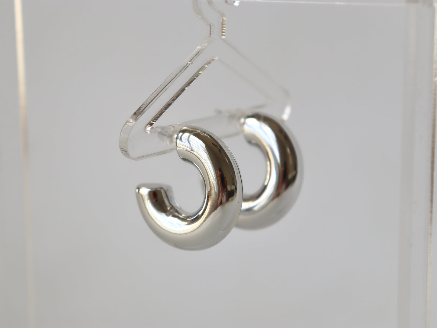 Chunky silver hoops