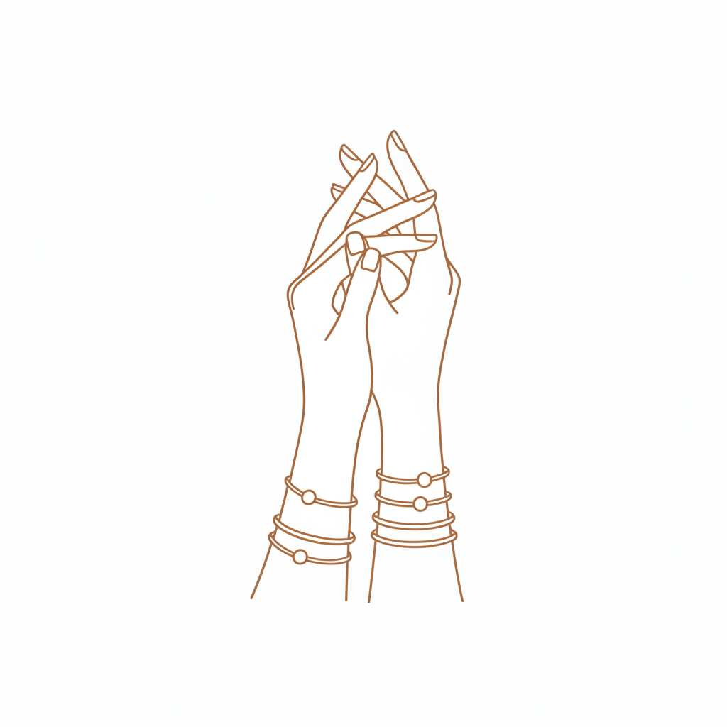 One Hand Bracelet Brown Line Art Icon