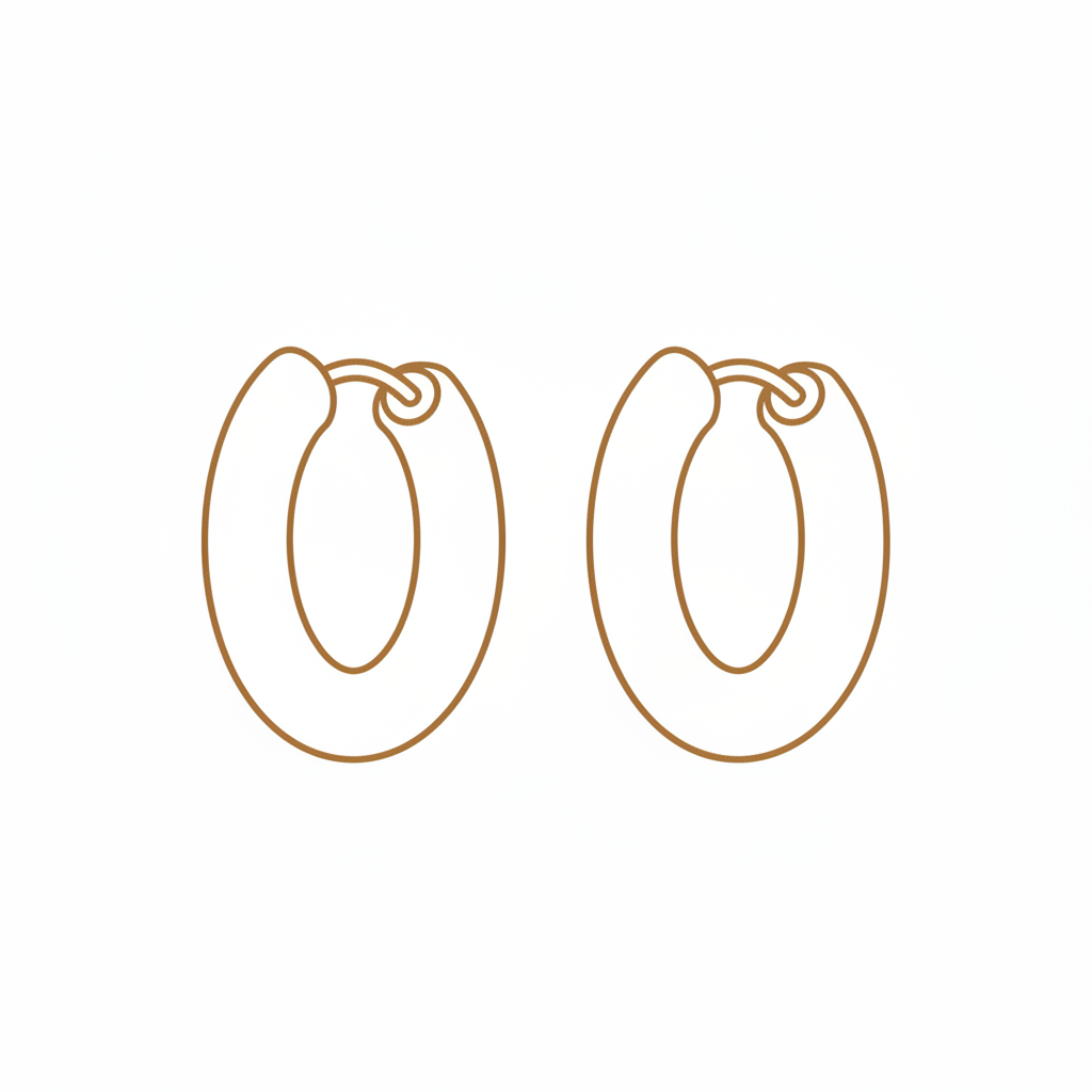 Thin Brown Hoop Earrings Icon